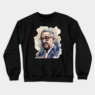 Thurgood Marshall Watercolor Portrait for Black History Month Crewneck Sweatshirt